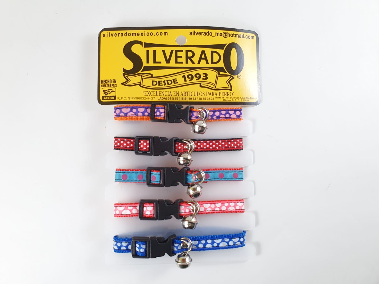 Blister 5pz Collar Listón para Perro de Nylon, 12mm